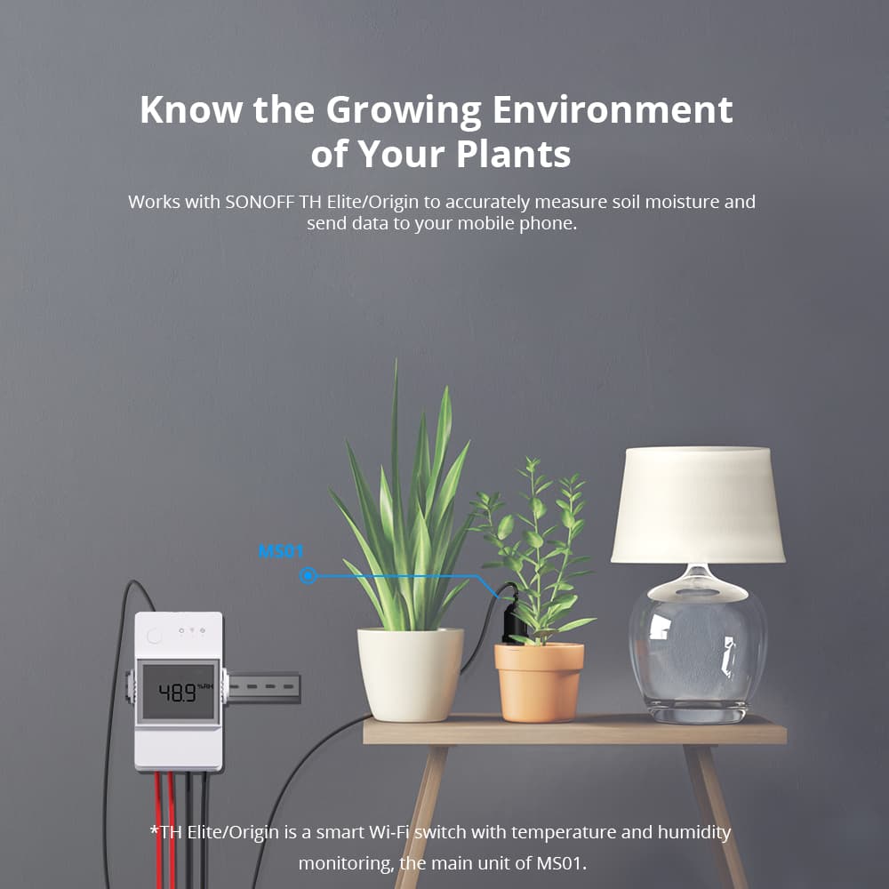 SONOFF MS01 Smart Soil Moisture Sensor with RJ9 Adapter