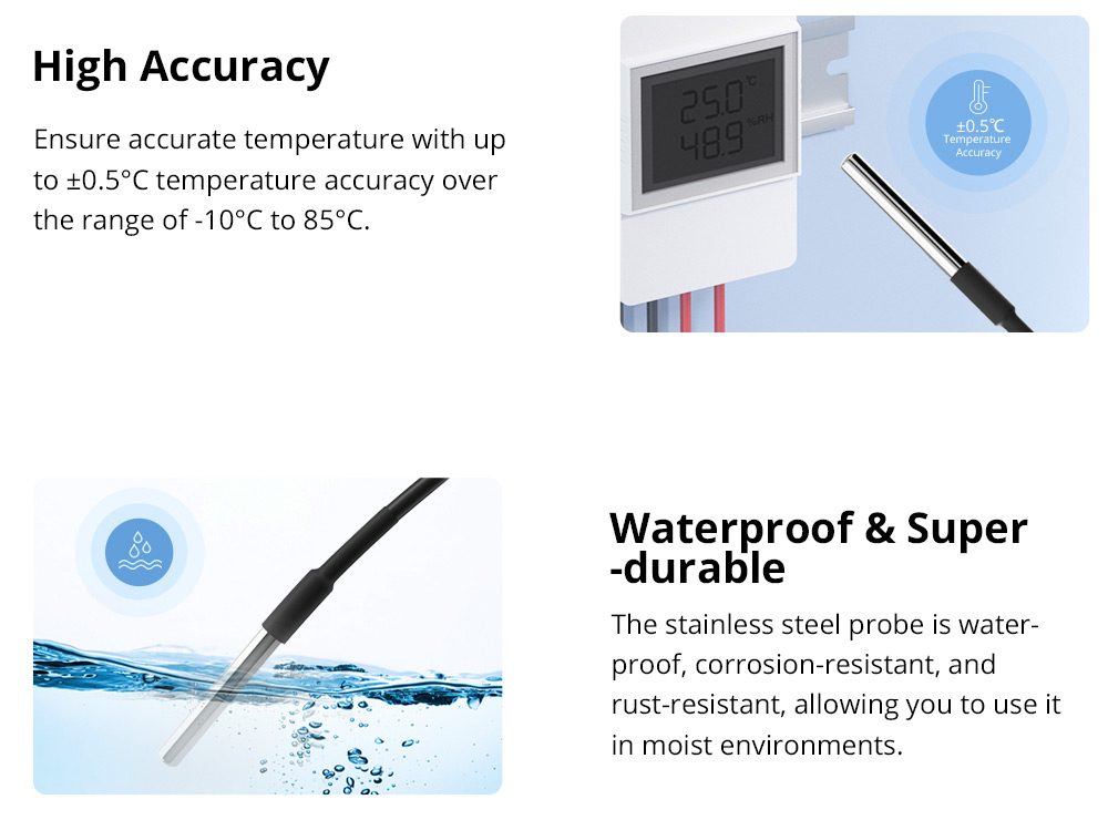 SONOFF WTS01 Waterproof Temperature Sensor