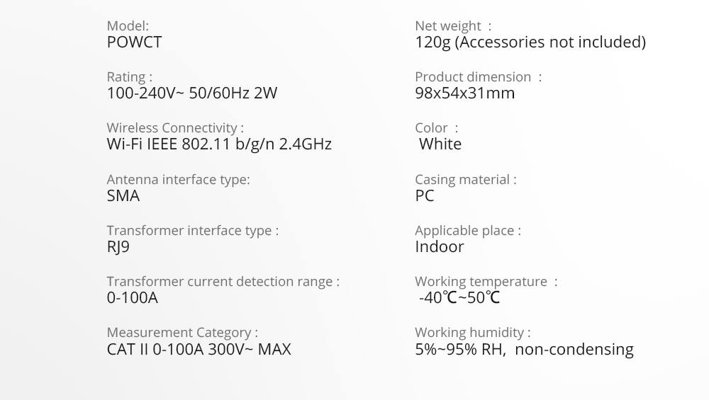 SONOFF POW Ring Smart Power Meter - POWCT