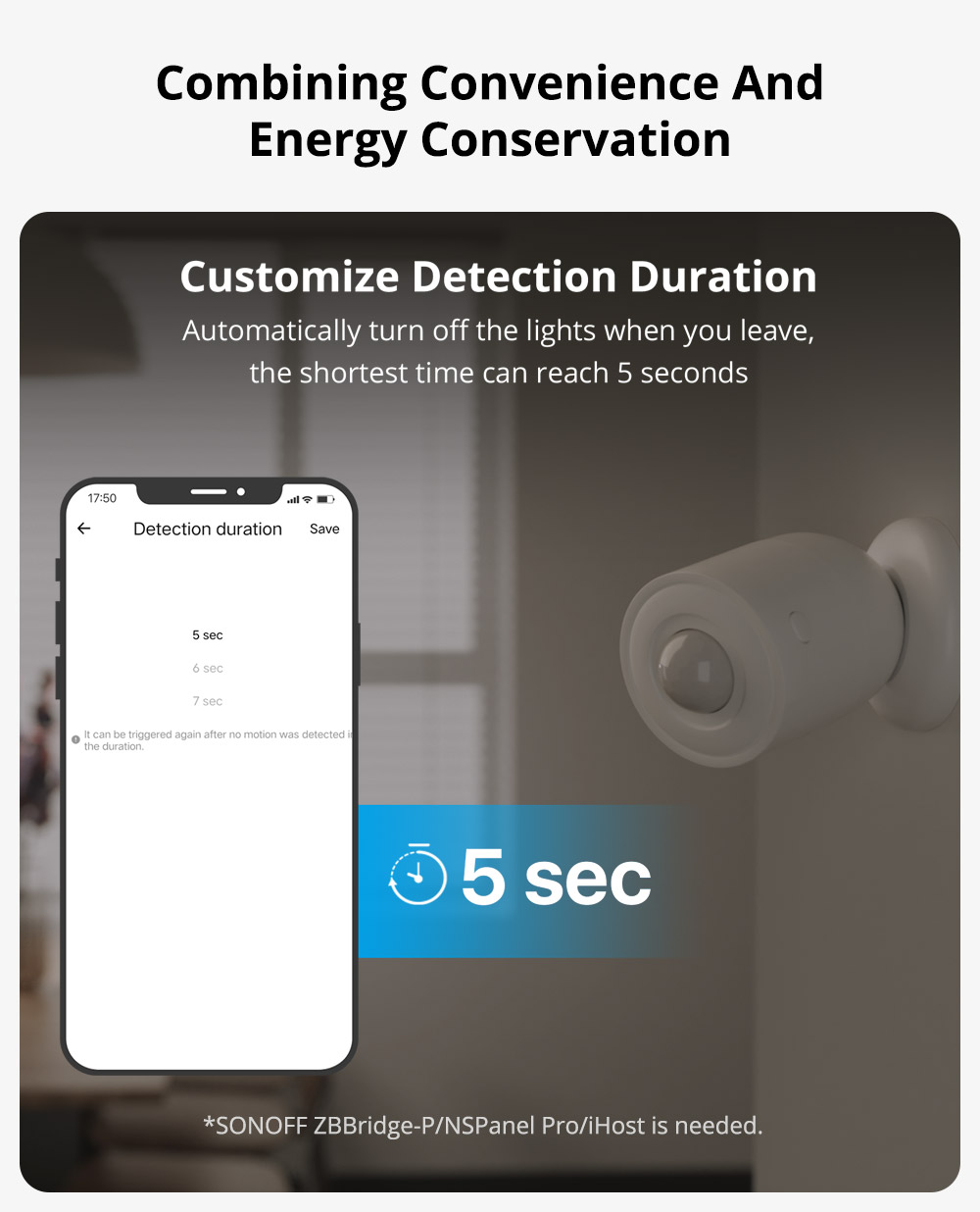 SONOFF ZigBee Motion Sensor - SNZB-03P features image