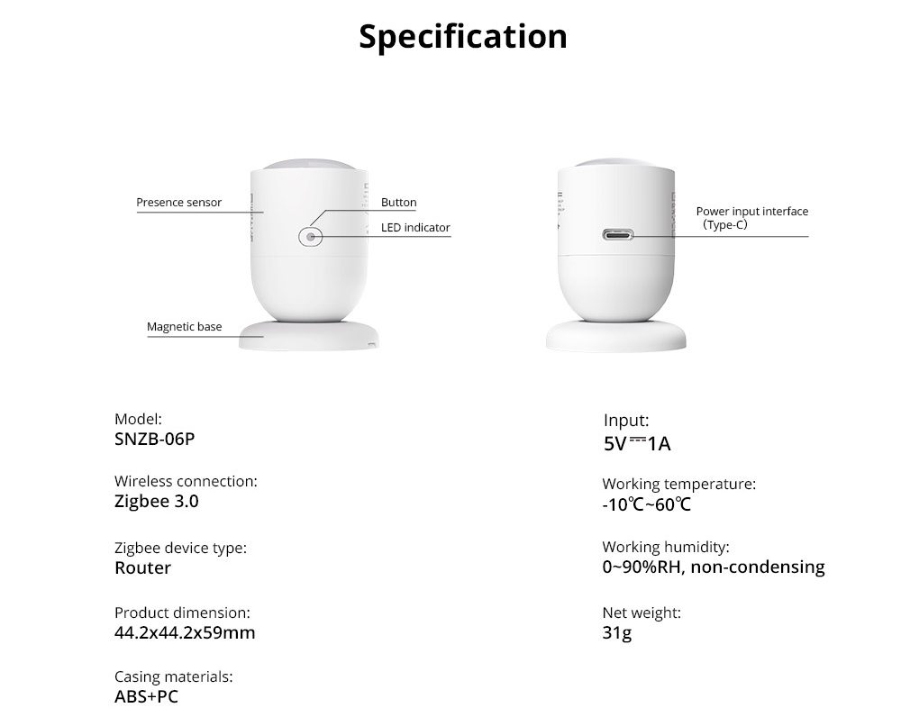 SONOFF Zigbee Human Presence Sensor SNZB-06P Featured Image