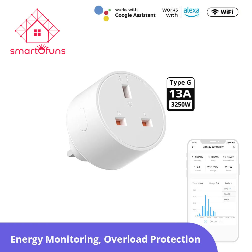 SONOFF iPlug Wi-Fi Smart Plug — S60 Series, Type G, 13A, 3250W