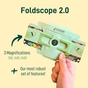 Explorer Kit – Assembled Foldscope 2.0 with 3 Lenses, Accessories & Metal Box