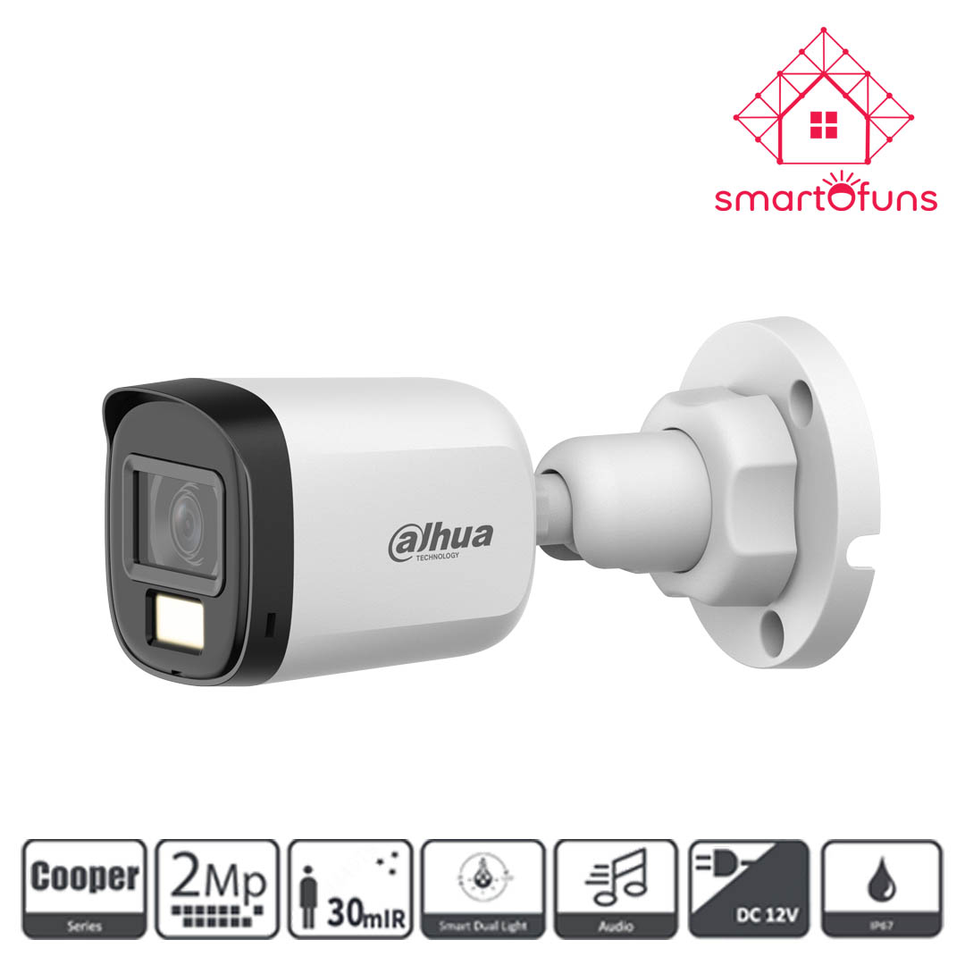 Dahua HAC-B1A21-U-IL-A 2MP Full-Color Audio HDCVI Bullet Camera - SmartOfuns