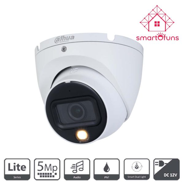 Dahua HAC-HDW1500TLMP-IL-A 5MP Full-Color HDCVI Audio Dome Camera - SmartOfuns