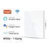 Tuya WiFi 1 Gang Smart Touch Switch Tempered Glass Panel White Color Image