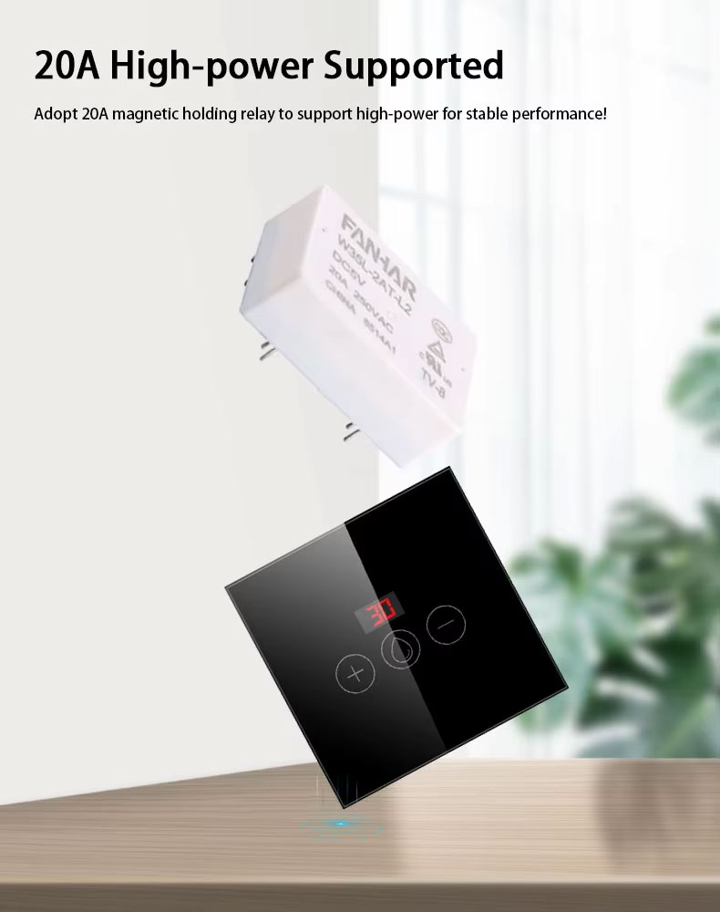 Tuya WiFi 20A DP Touch Switch with Timer & Power Monitoring image 02